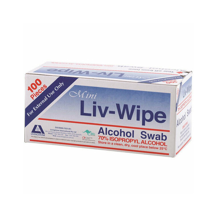 Livingstone Mini Liv-Wipe Alcohol Swab 100 pack
